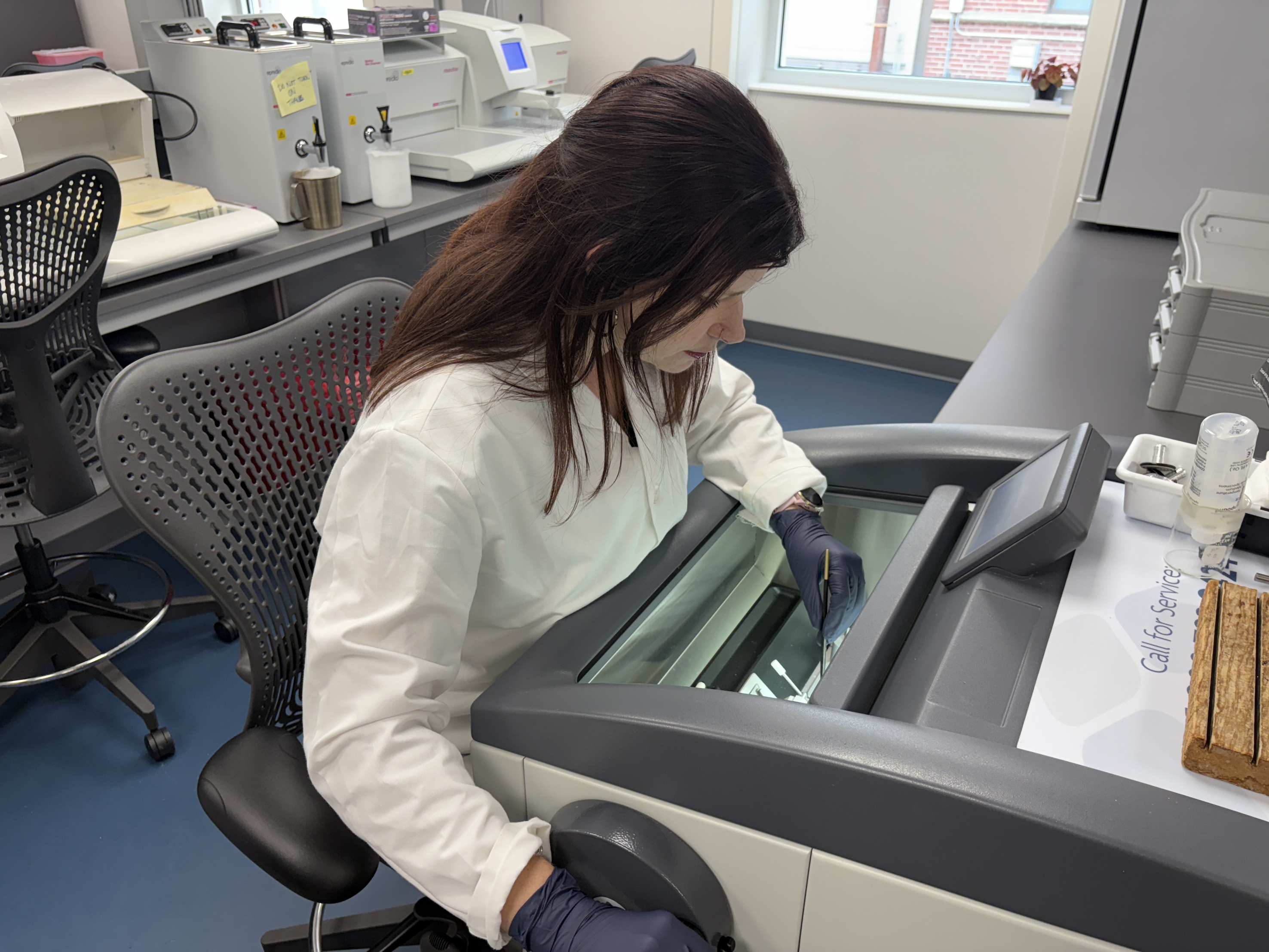 A person working on equipment in the HRL